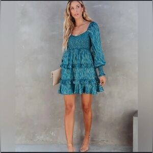 Vici Teal Long Sleeve Dress size Small